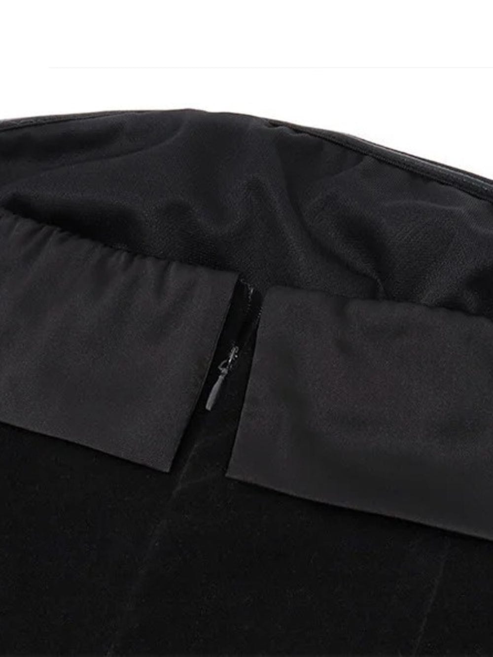 Velvet Strapless Satin Trim Fit and Flare Mini Dress
