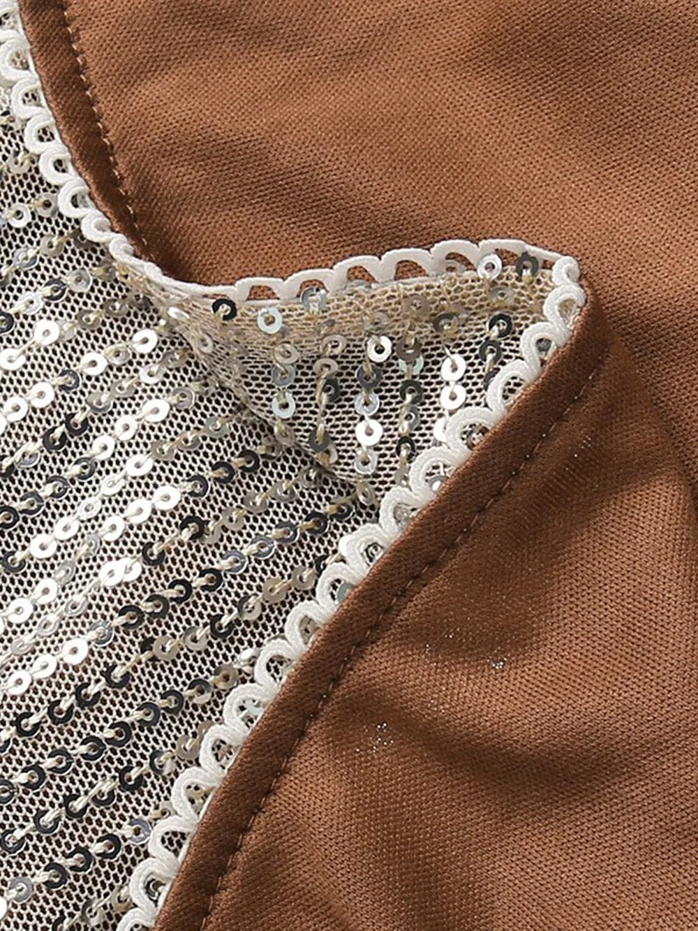 Apricot Sequin Square Neck Spaghetti Strap Bodycon Maxi Dress