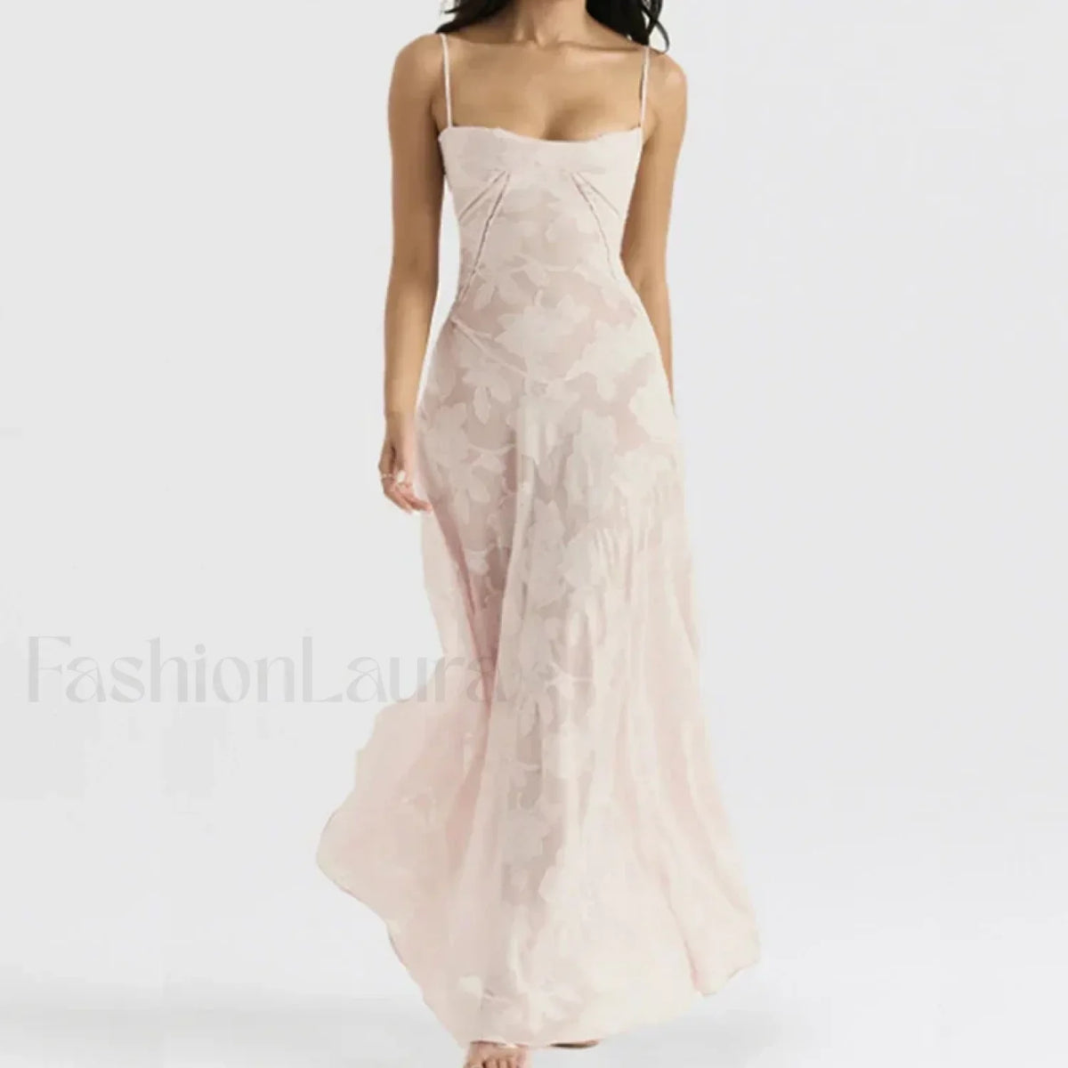 Embroidered Lace Off Shoulder Maxi Dress