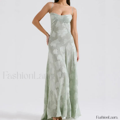 Embroidered Lace Off Shoulder Maxi Dress