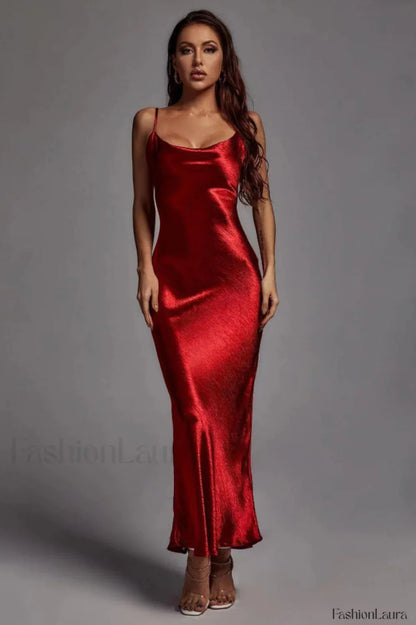 Emily Metallic Stylish Gold Maxi Dress