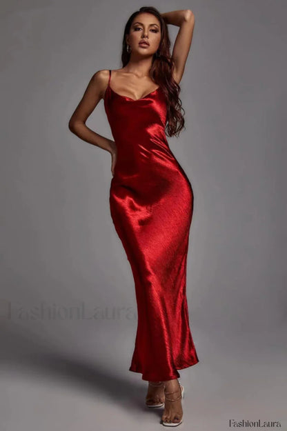 Emily Metallic Stylish Gold Maxi Dress