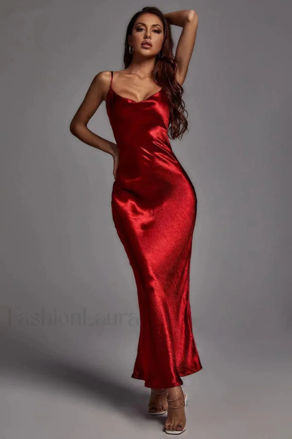 Emily Metallic Stylish Gold Maxi Dress