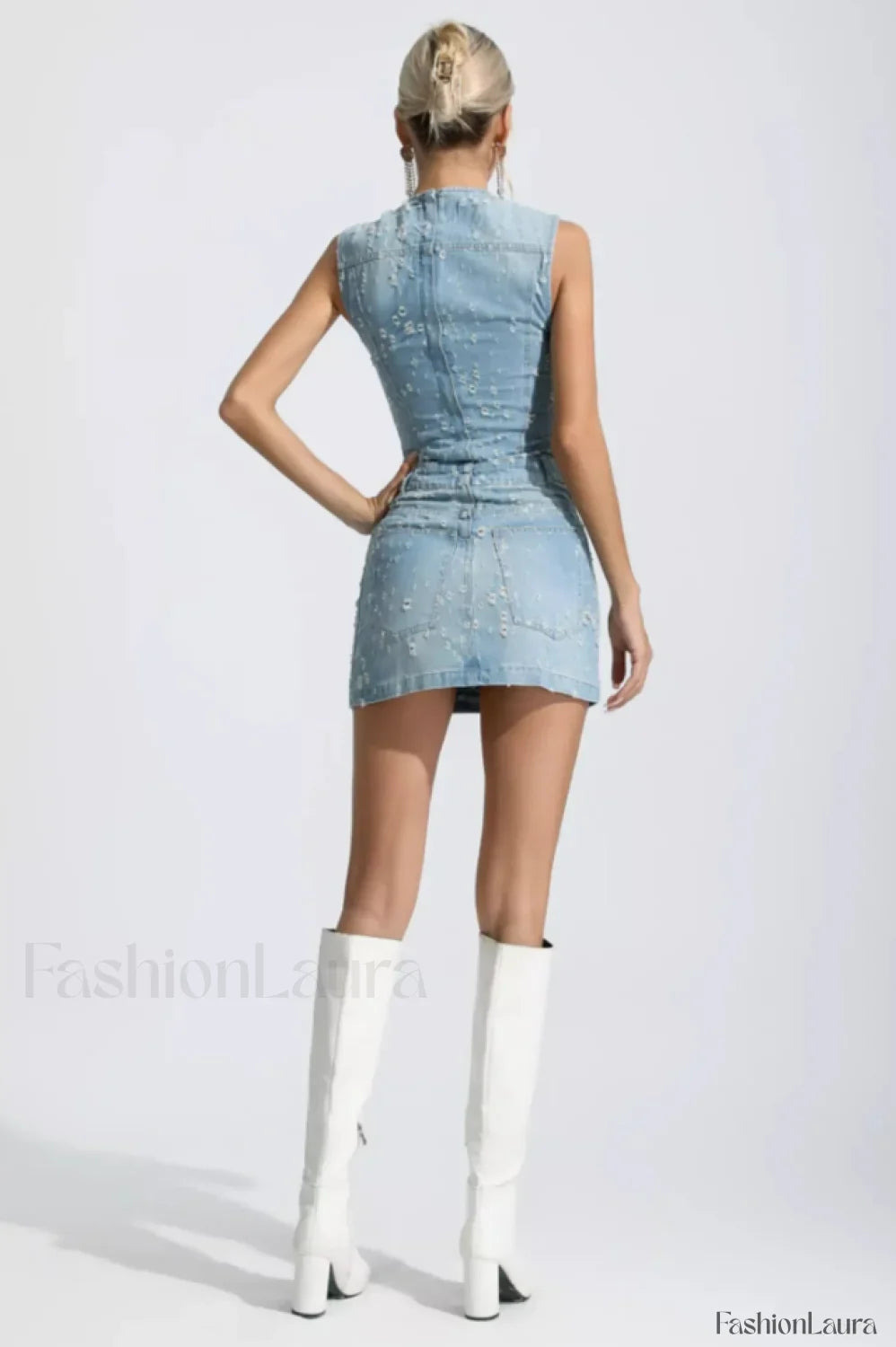 Eve Denim Blue Charming Sleeveless Mini Dress