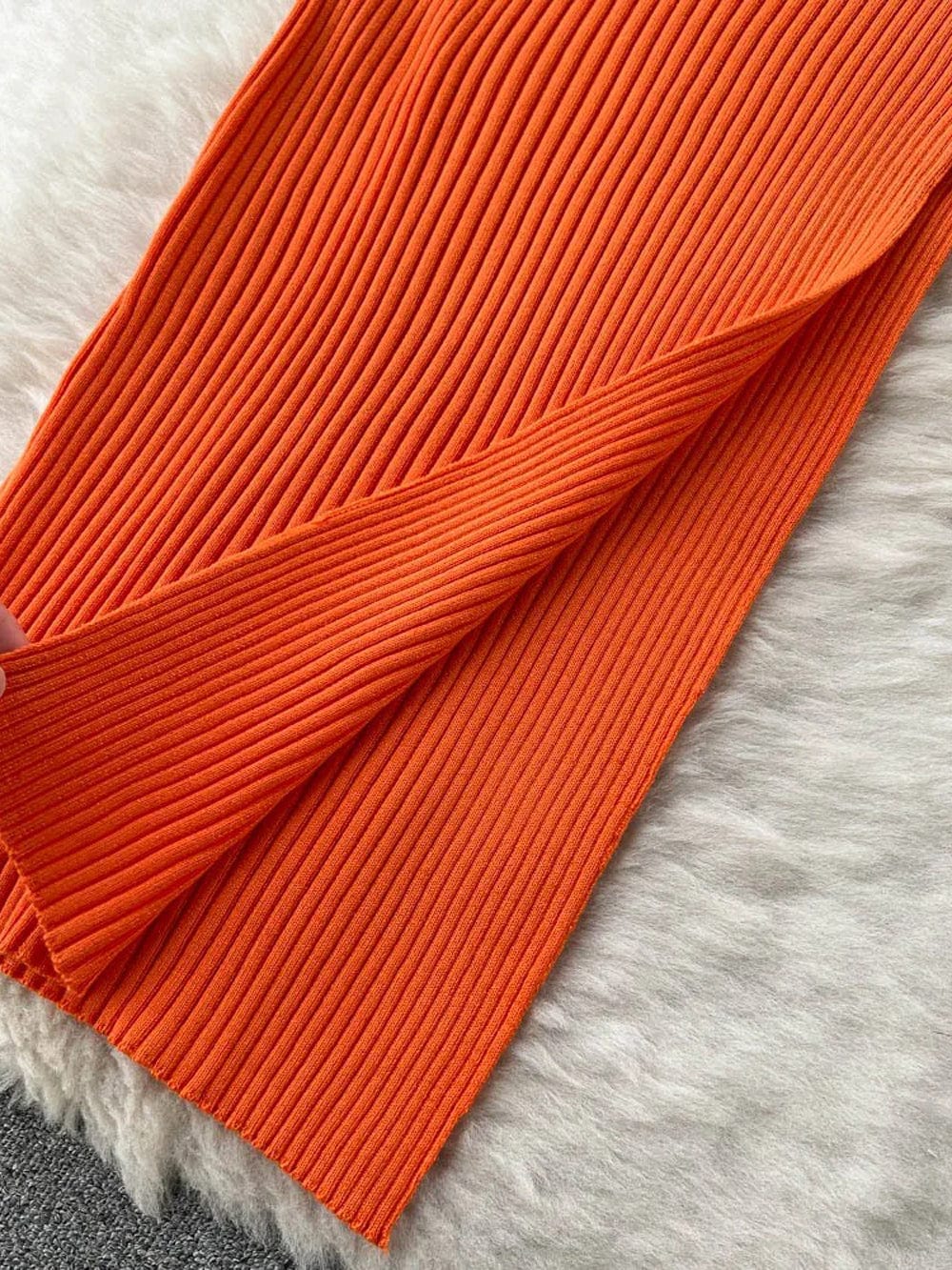 Knit Ribbed Halter Neck Ring Detail Waist Cut Out Midi Dress