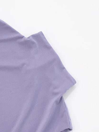 Mock Neck Waist Knot Drape Panel Bodycon Maxi Dress