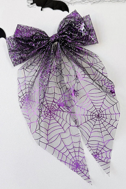 Large Halloween Mesh Bow Hair Clip