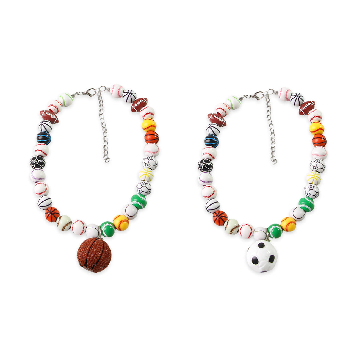 Multi-Sport Ball Beaded Pet Necklace for Cats & Small Dogs