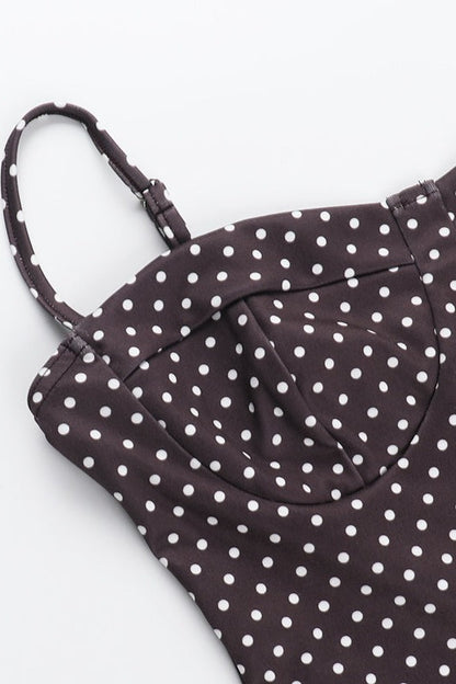 Polka Dot Satin Cami Slip Mini Dress