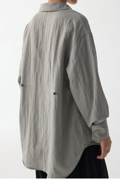 Draped V Neck Textured Blouse