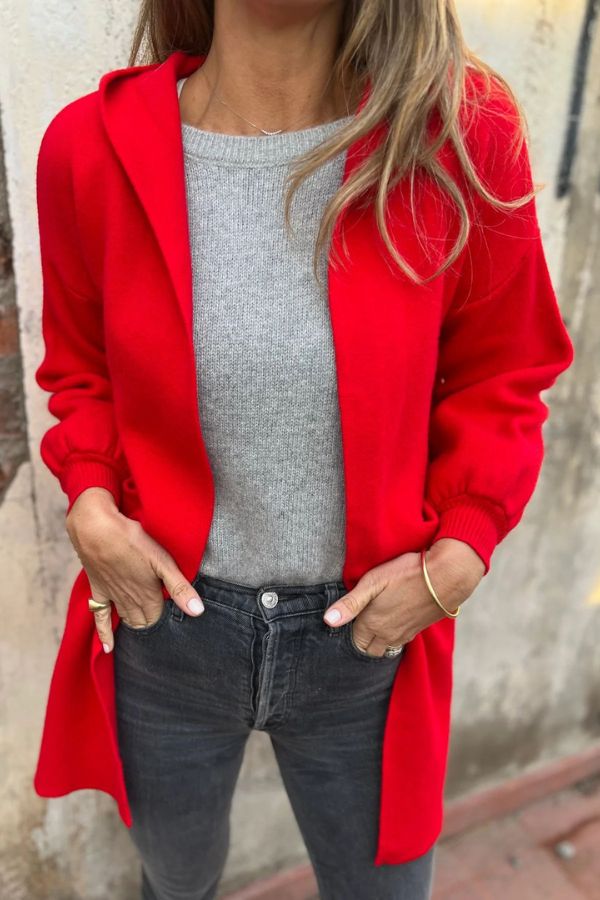 Solid Color Casual Woolen Pocket Hooded Jacket