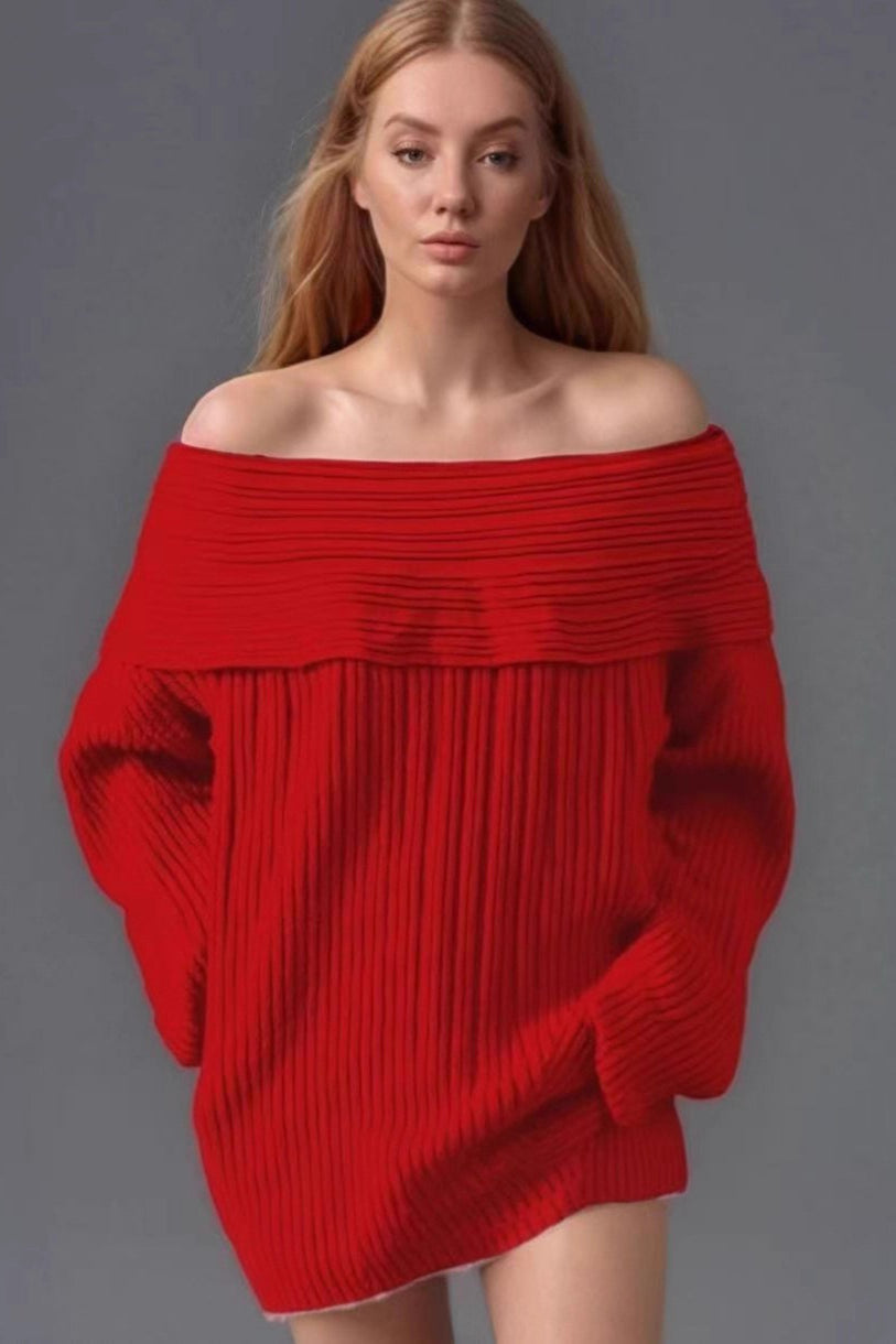 Off Shoulder Knit Sweater