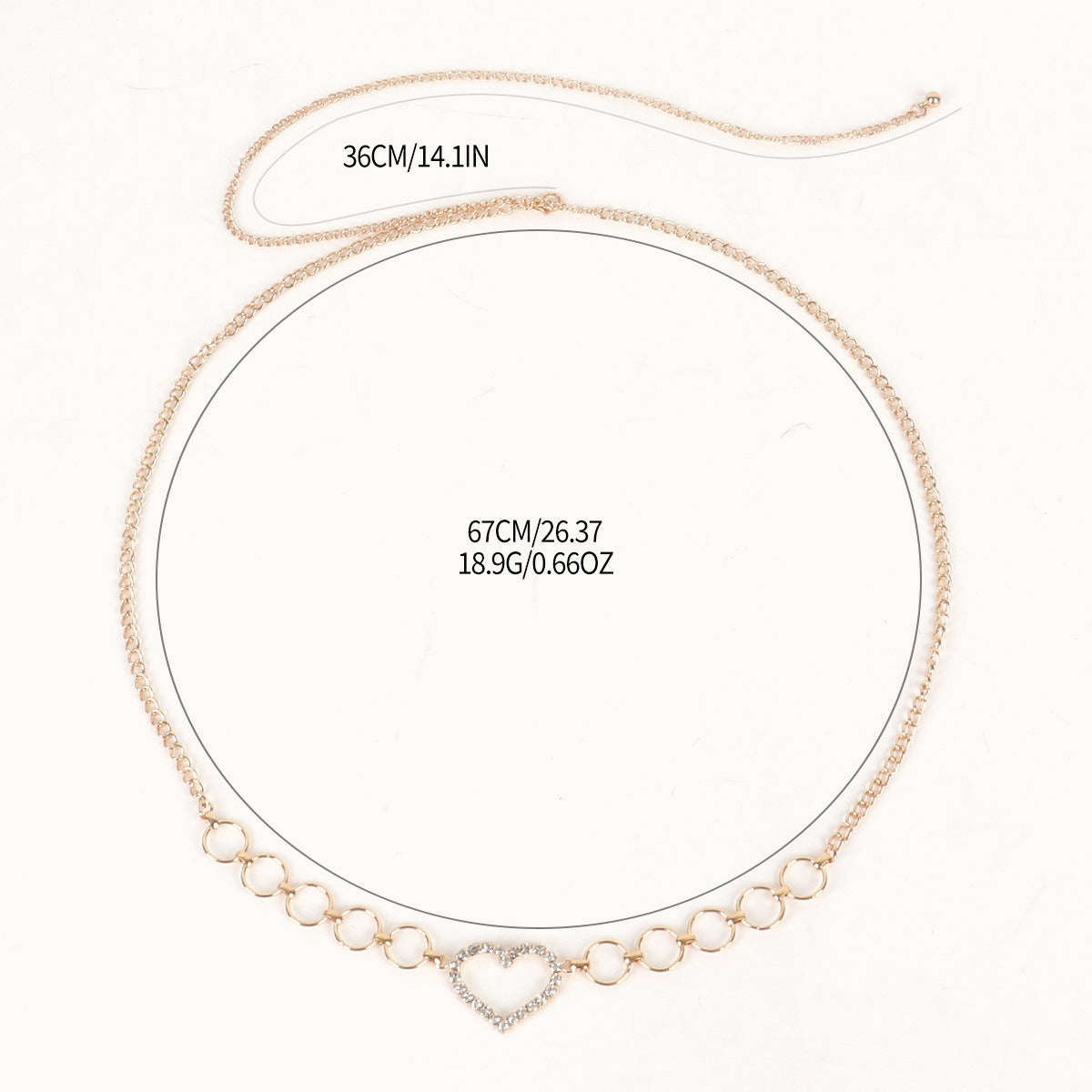 Heart Rhinestone Sparkle Chic Waist Chain