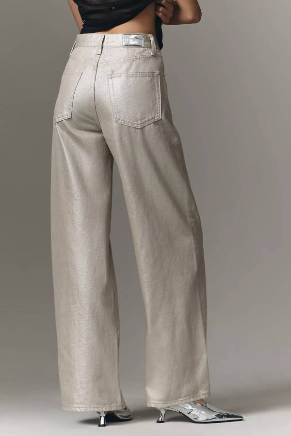Pistola Tate High-Rise Bowed Wide-Leg Jeans
