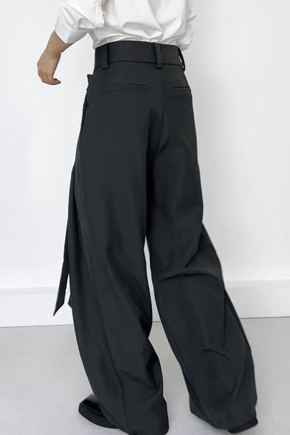 Ruched Ribbon Minimalist Chic Pants