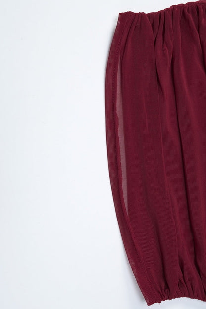 Mesh Panel Deep V Long Sleeve Tee