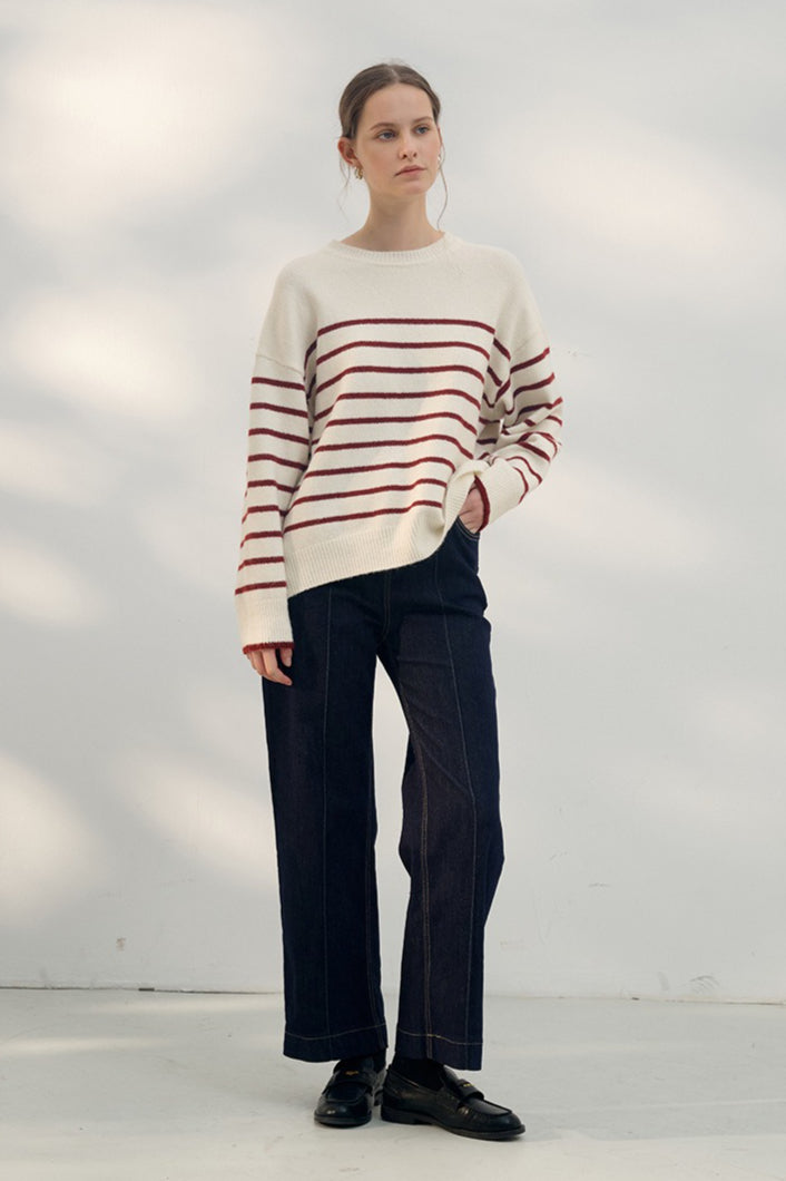 Classic Stripe Wool Knit Top