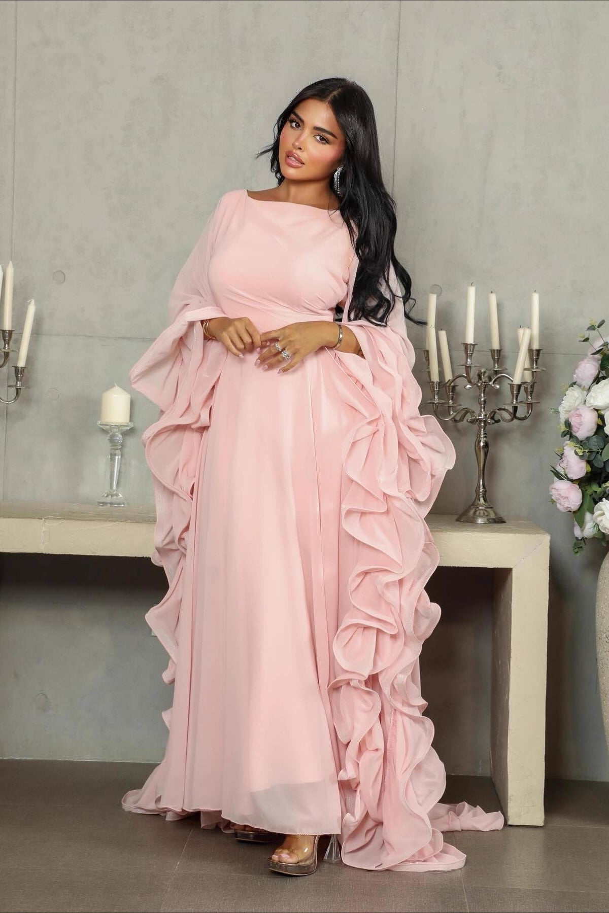 Off Shoulder Chiffon Gown Prom Dress