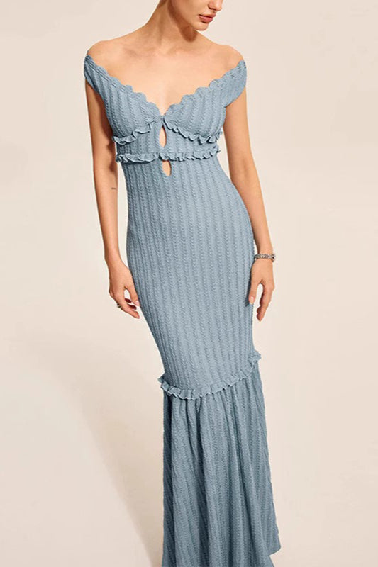 V-Neck Backless Fitted Knit Sweater Dress