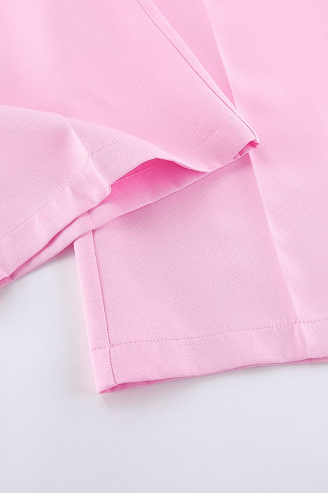 Pink Two Piece Vest Pants Set