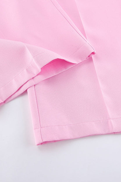 Pink Two Piece Vest Pants Set