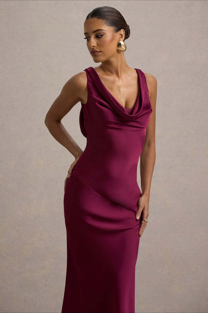 Satin Mermaid Low-Back Party Dress