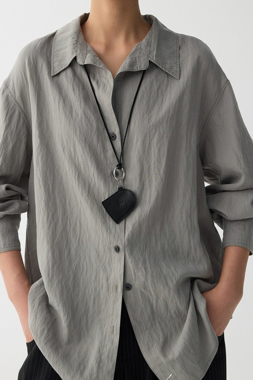 Draped V Neck Textured Blouse