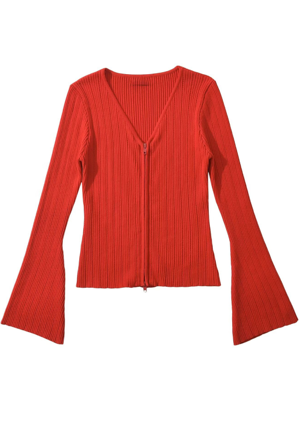 V-neck Knitted Cardigan Slim Sweater