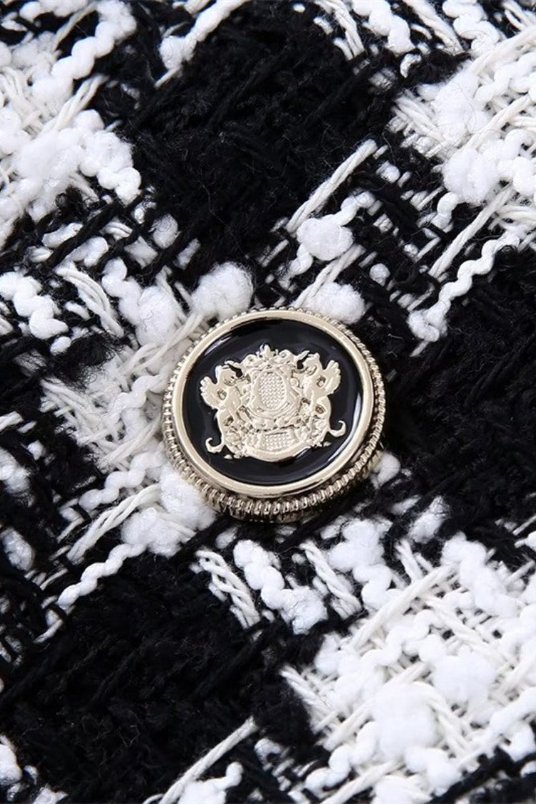 Textured Houndstooth Winter Blazer