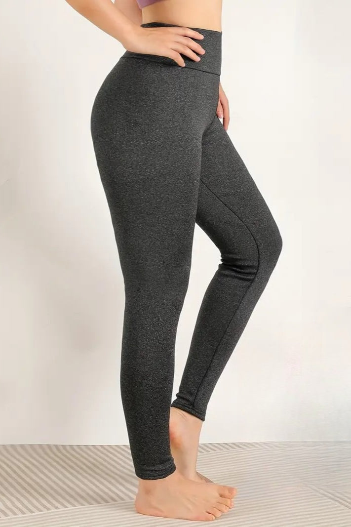 High-Waisted Fleece Lined Pebbled Thermal Leggings