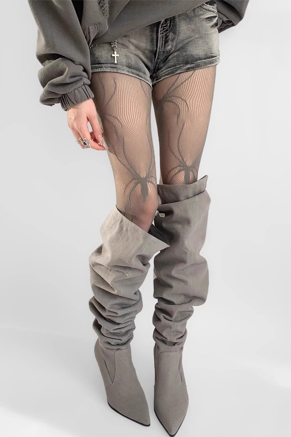 Gothic Spider Pattern Hollow Out Tights