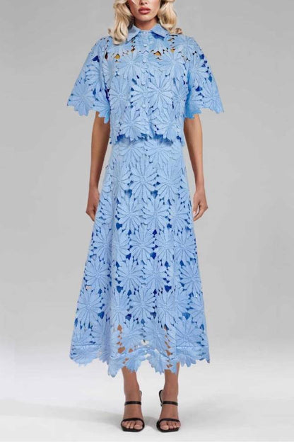 Elegant Lace Midi Skirt