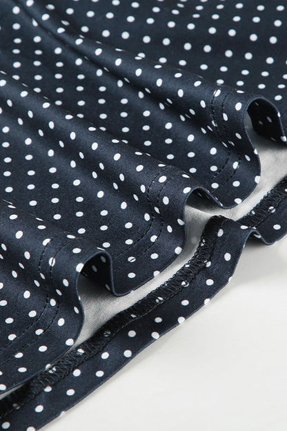 Polka Dot Sleeveless Crew Neck Fit and Flare A-Line Mini Dress
