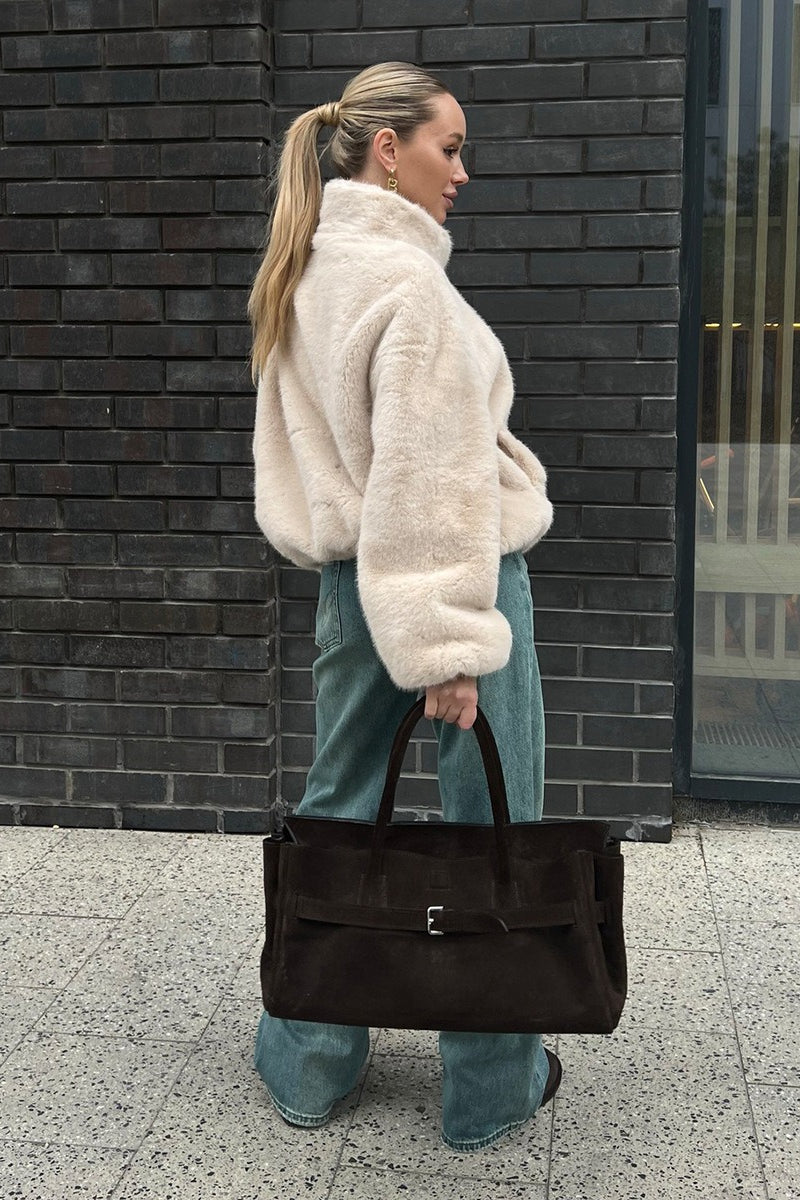 Cozy Plush High Neck Coat