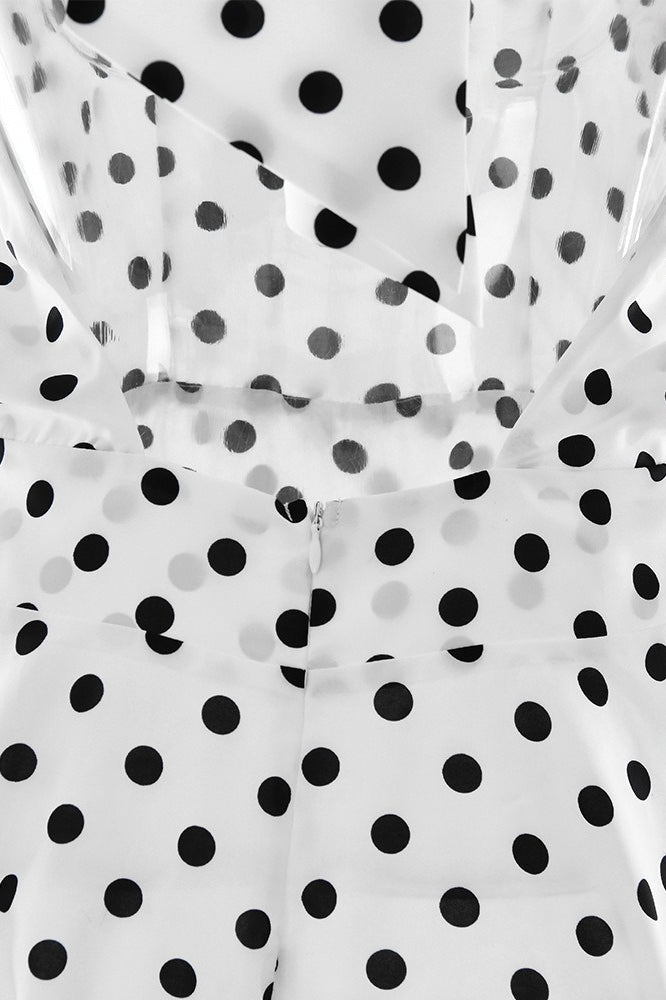 Polka Dot Halter Backless Tie Mini Dress
