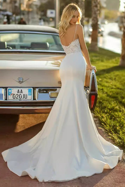 Strapless Satin Mermaid Wedding Dress