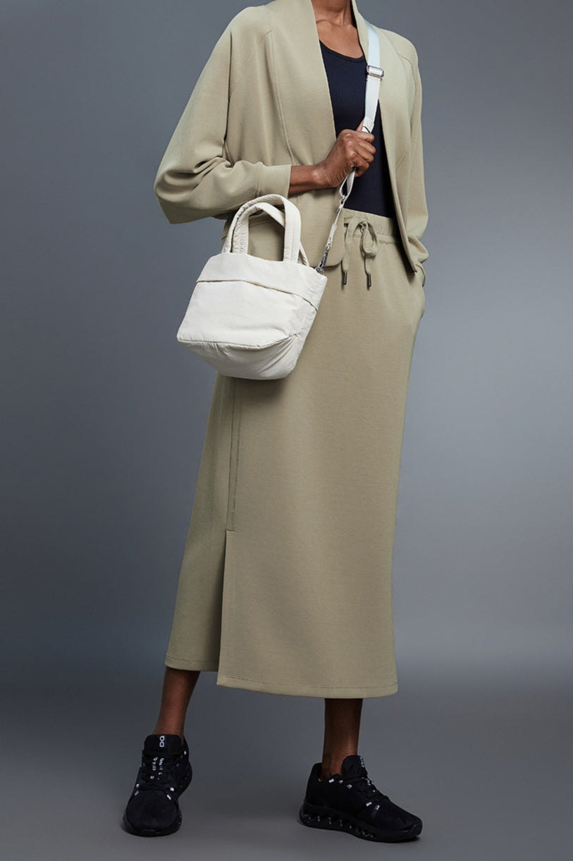 High Waist Split Straight Bodycon Midi Skirt