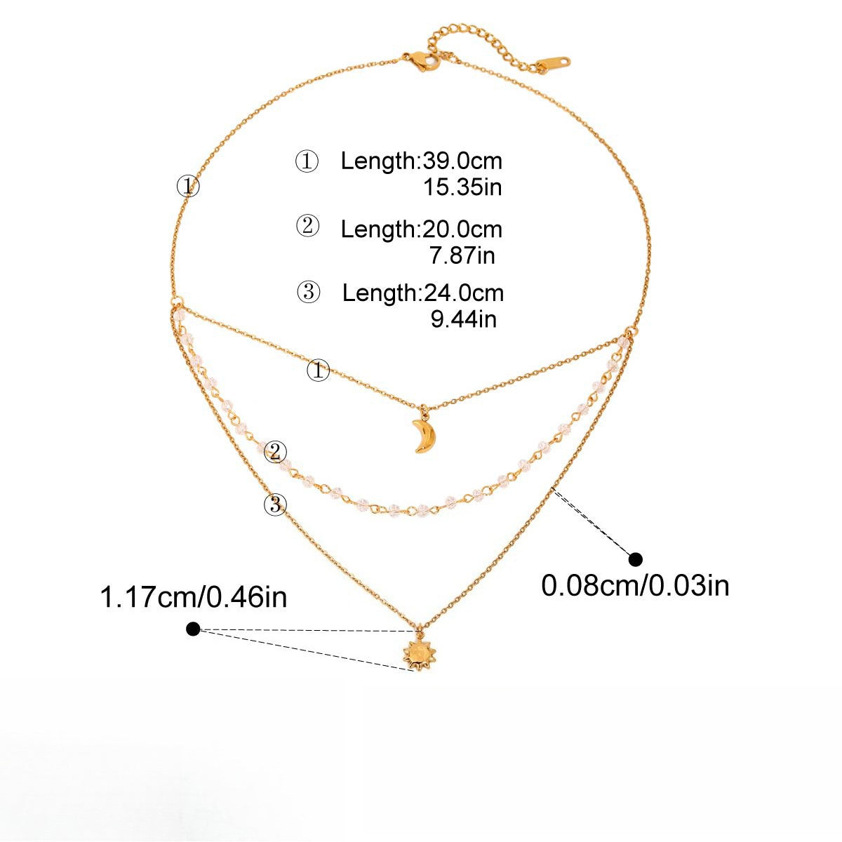 Stainless Steel Star Moon Fringe Choker Necklace