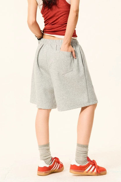 Letter Print Loose Fit Casual Shorts