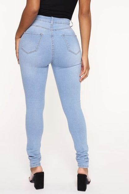 Slimming Stretch High Waist Skinny Jeans