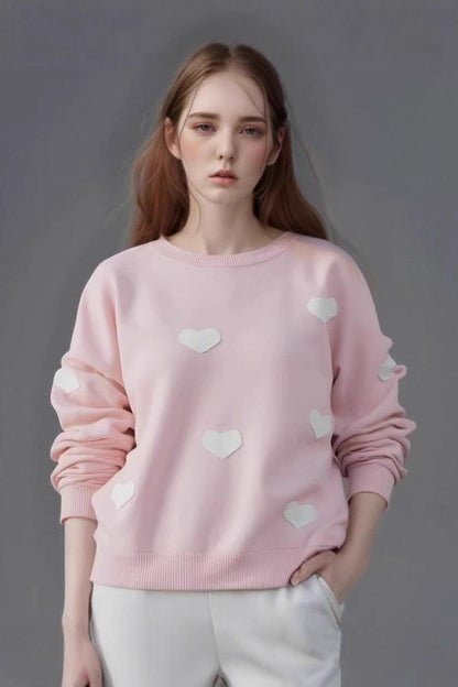 Heart Jacquard Knit Sweater