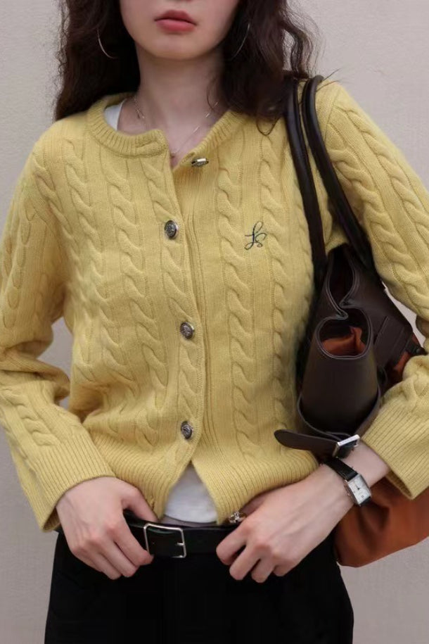 Fine Gauge Merino Cable Cardigan