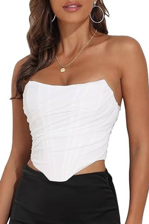 Strapless Ruched Crop Top