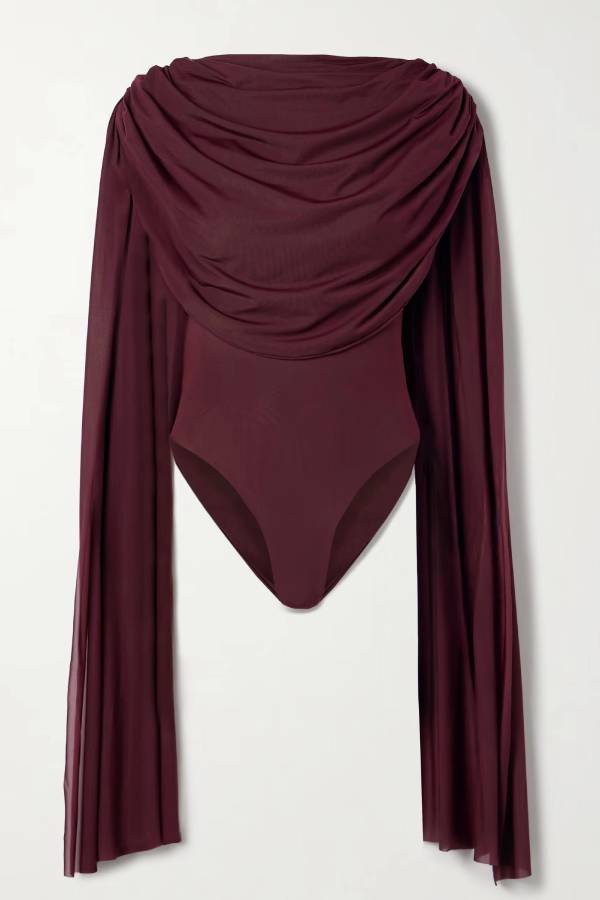 Elegant Draped Cape-Sleeve Top