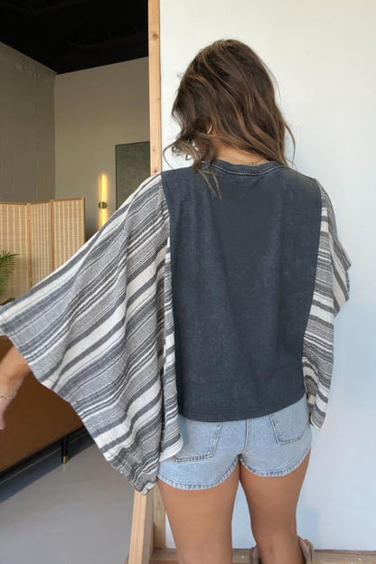 Mix Match Tee Washed Stripe（No Patch）