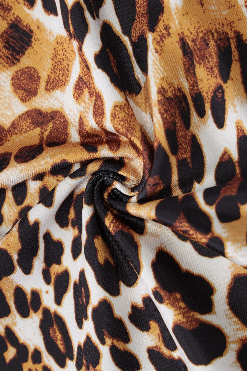 Leopard Print High Waist Sculpting Biker Shorts