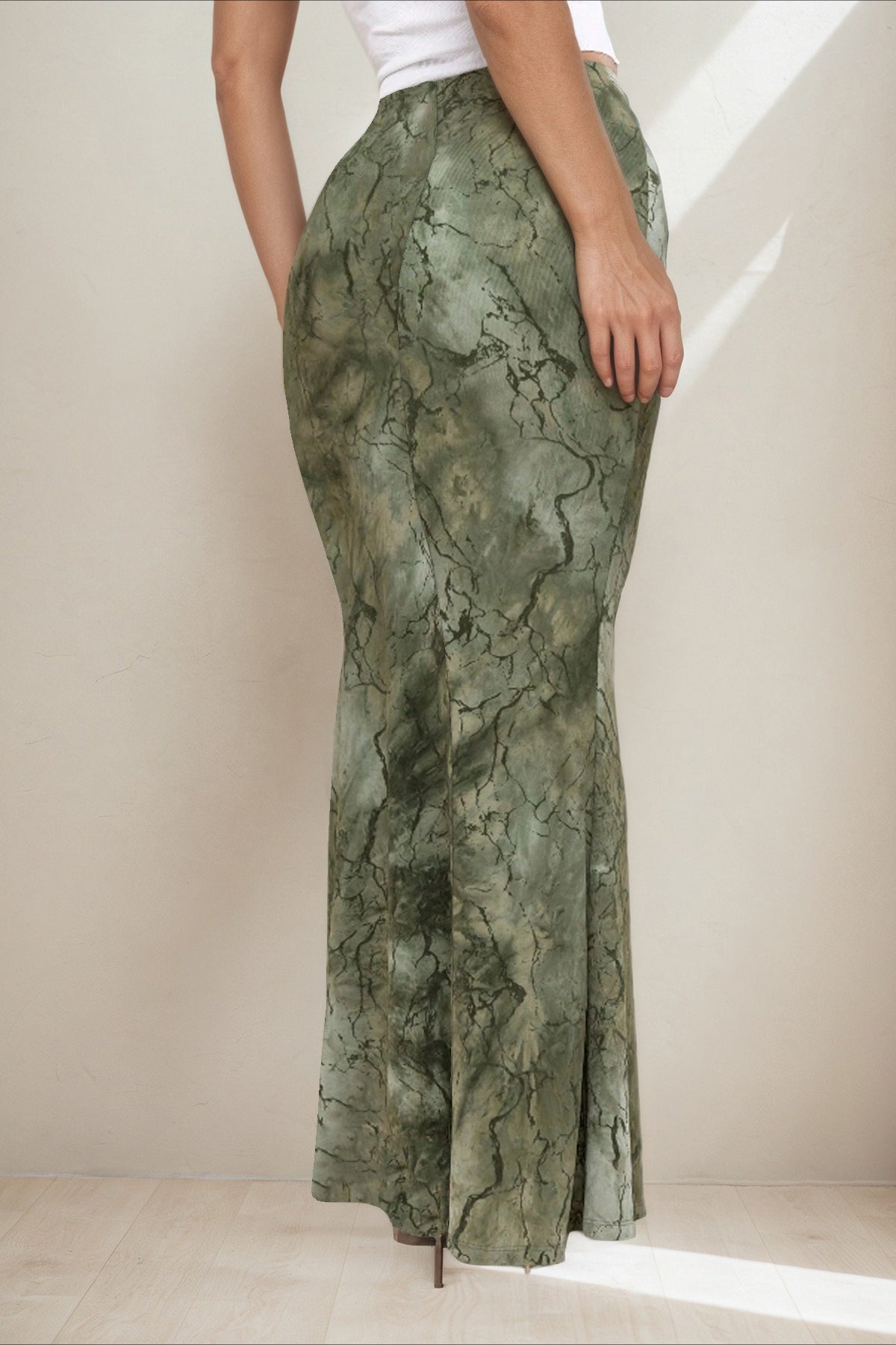 Retro Printed Chic Slim Long Skirt