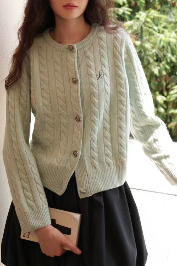Fine Gauge Merino Cable Cardigan