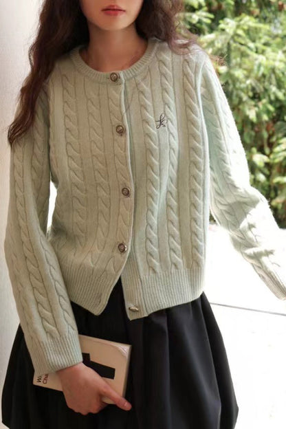 Fine Gauge Merino Cable Cardigan