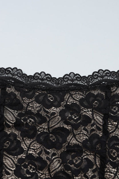 Floral Lace Spaghetti Strap Scalloped Trim Bodycon Mini Dress